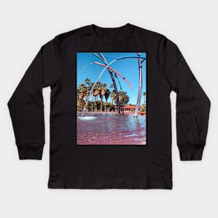 Colorful fountain in downtown Palm Springs Kids Long Sleeve T-Shirt